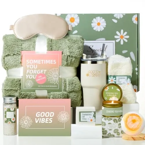 Care Package for Women Get Well Gift Baskets Birthday Gifts for Women Self Care Gifts Relaxing Spa Gifts Thinking of You Gifts Blanket