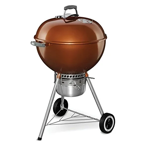 Weber Original Kettle Premium Charcoal Grill, 22-Inch, Copper – Outdoor BBQ Grill with Built‑In Thermometer, Heat Control Dampers & One‑Touch Cleaning System