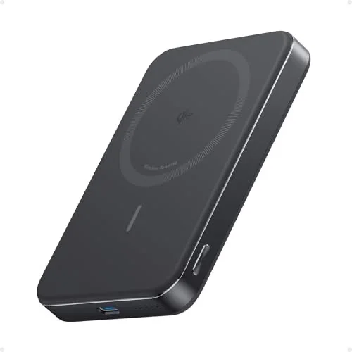 Anker MagGo Power Bank, Slim 10,000mAh Magnetic Battery Pack, Qi2 Certified 15W Ultra-Fast MagSafe Compatible Portable Charger, Ergonomic Design, for iPhone 12/13/14/15/16 Series, and More
