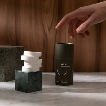 Water-activated, biodegradable wipes