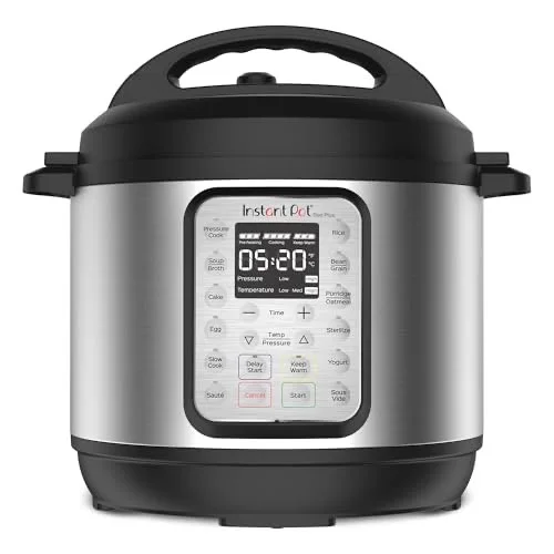 Instant Pot Duo Plus 9-in-1 Multicooker, Pressure Cooker, Slow Cook, Rice Maker, Steamer, Sauté, Yogurt, Warmer & Sterilizer, Includes App with Over 800 Recipes, Stainless Steel, 6 Quarts