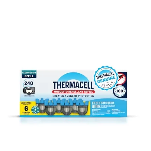 Thermacell Patio Shield Mosquito Repellent E-Series Rechargeable Repeller Bundle; 20’ Mosquito Protection Zone; Includes 240-Hour Repellent Refill; No Spray, Flame or Scent; Bug Spray Alternative