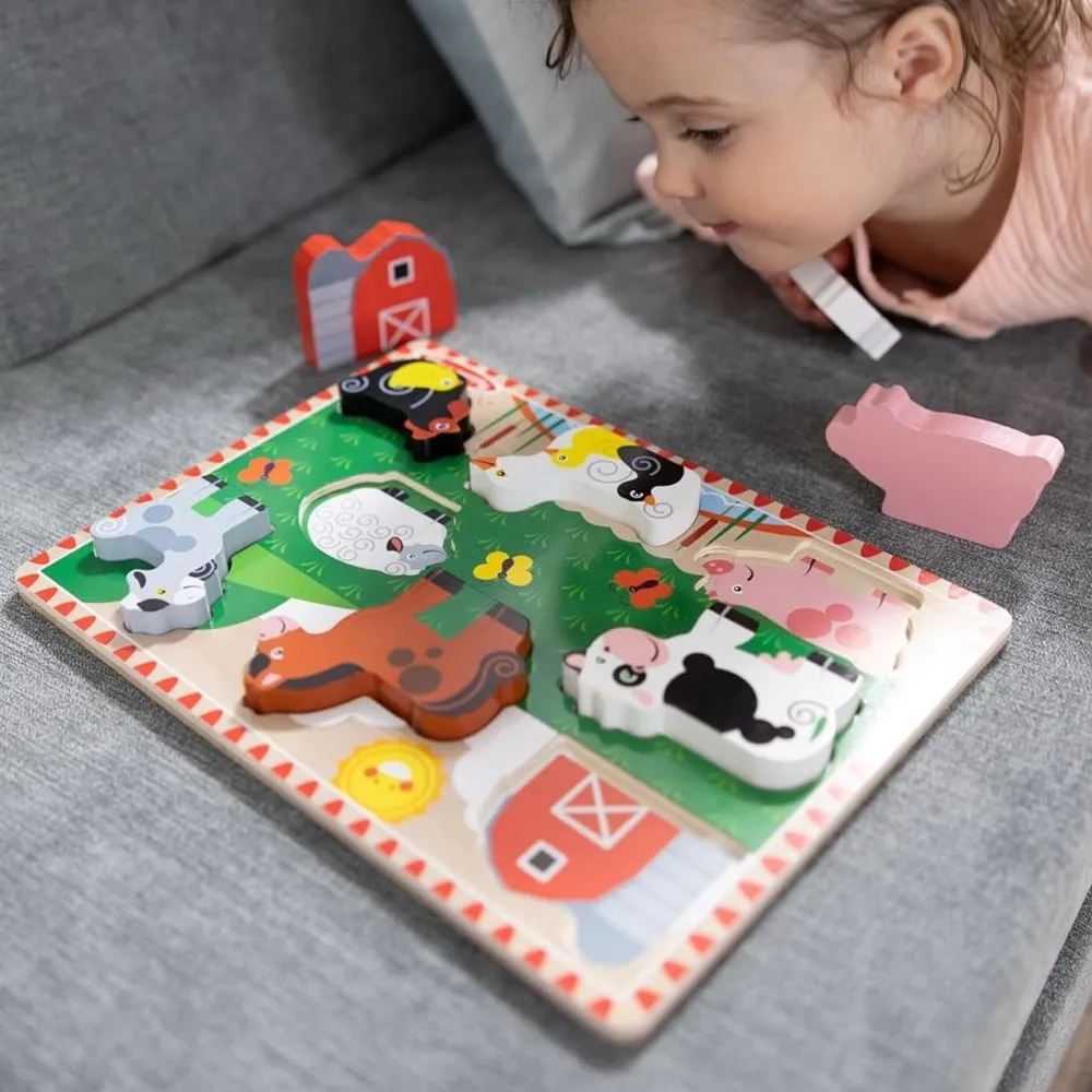 Melissa & Doug Farm Wooden Chunky Puzzle (8 pcs)