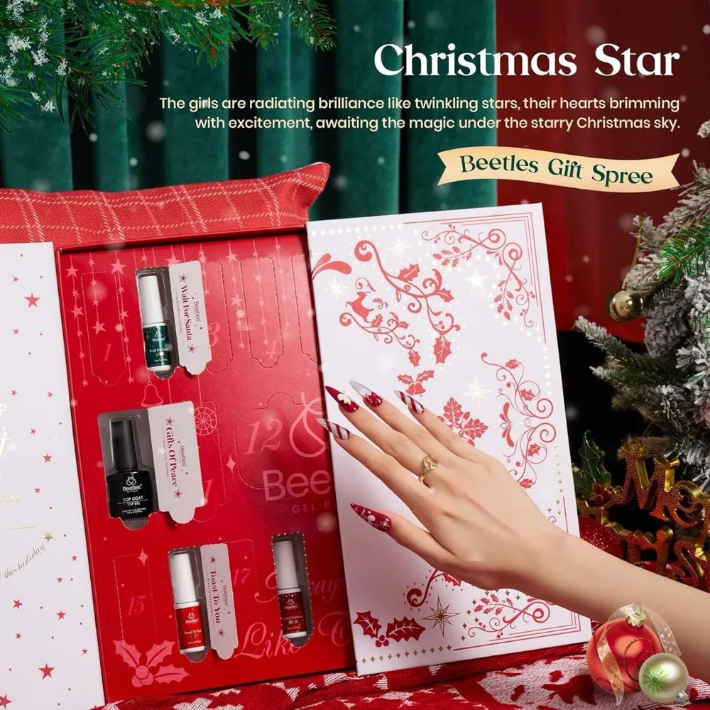 Gel Nail Polish Set. Christmas star