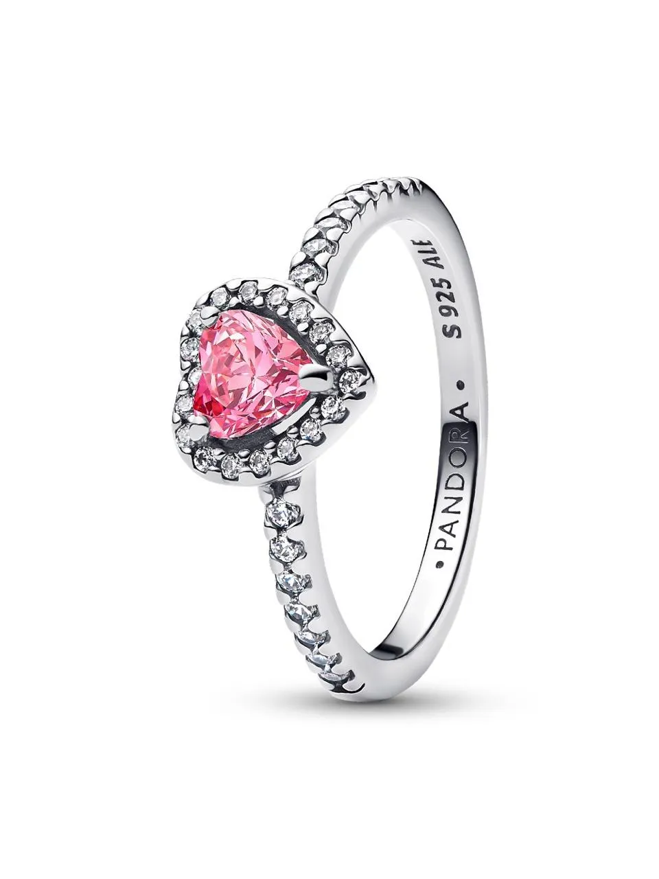 Elevated Pink Heart Ring | Sterling silver | Pandora