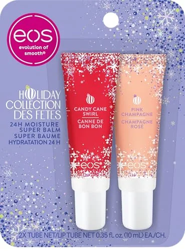 eos Holiday Super Balm Set — Pink Champagne & Candy Cane Swirl