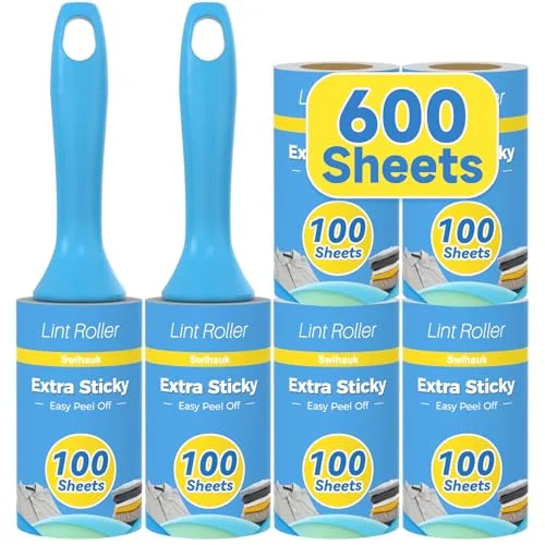Extra Sticky Pet Hair Lint Rollers (600 sheets)