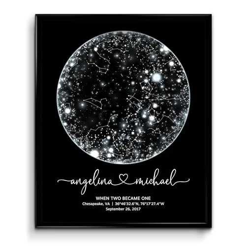 The Night Sky Custom Star Map Print (Anniversary Date)