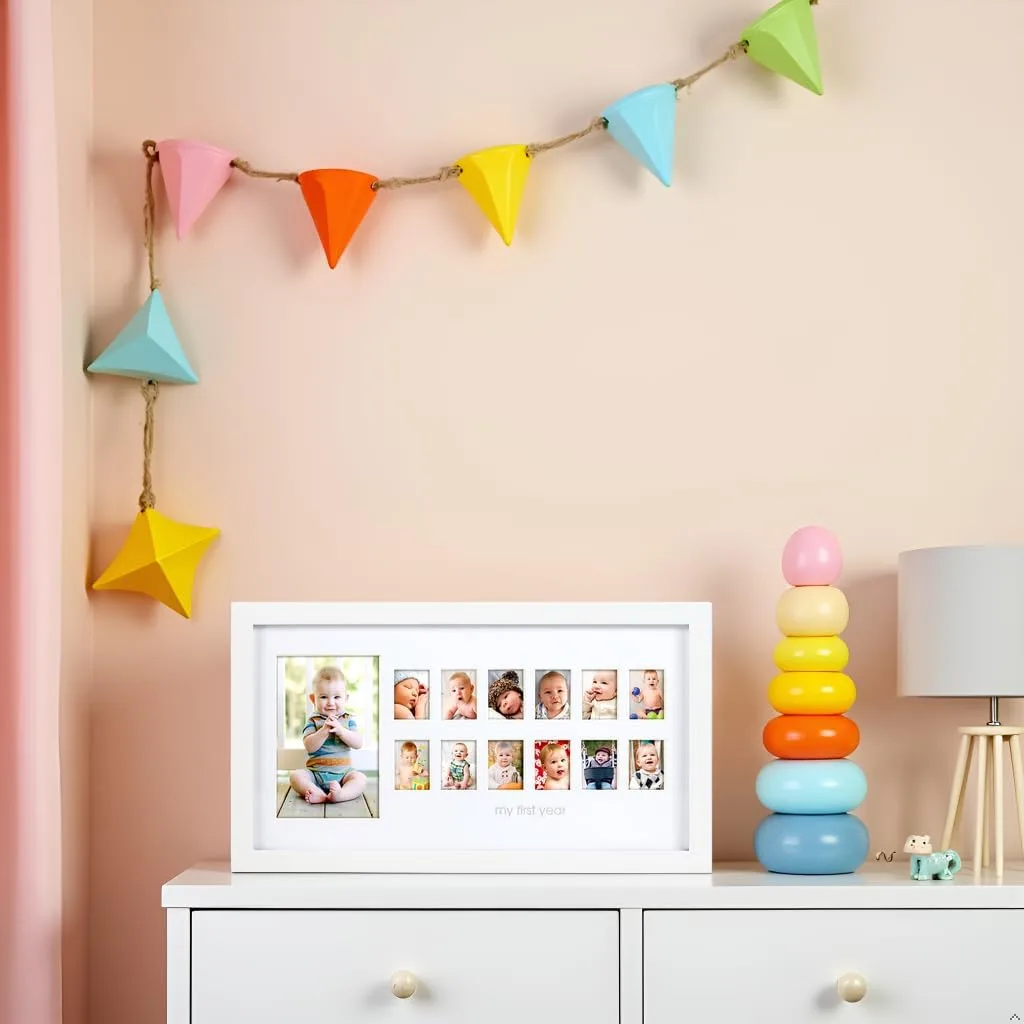 15. Pearhead Baby's First Year Keepsake Photo Frame