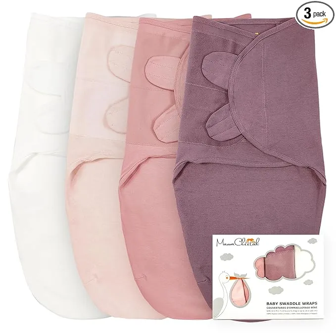 2. Mama Cheetah Organic Cotton Swaddle Set