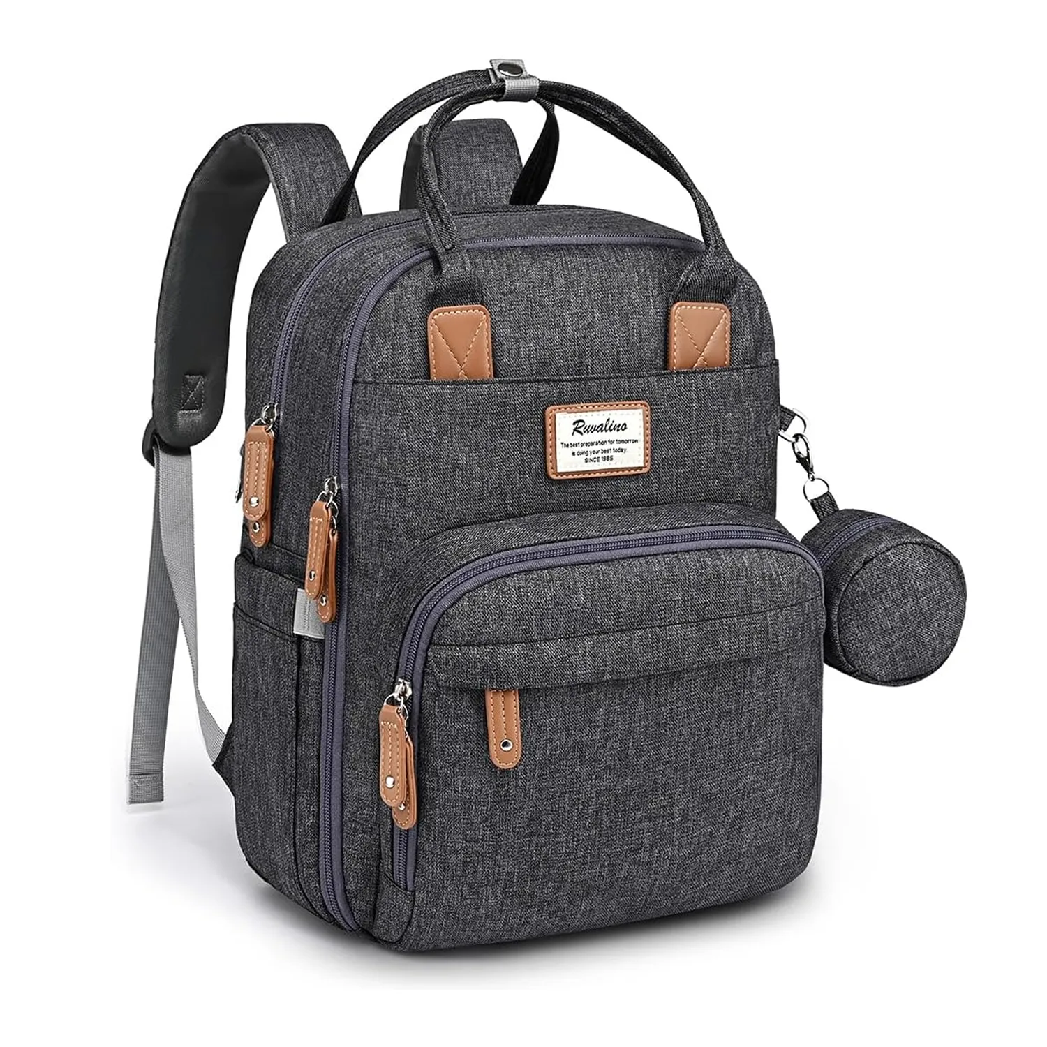 12. RUVALINO Diaper Bag Backpack (Organized + Spacious)