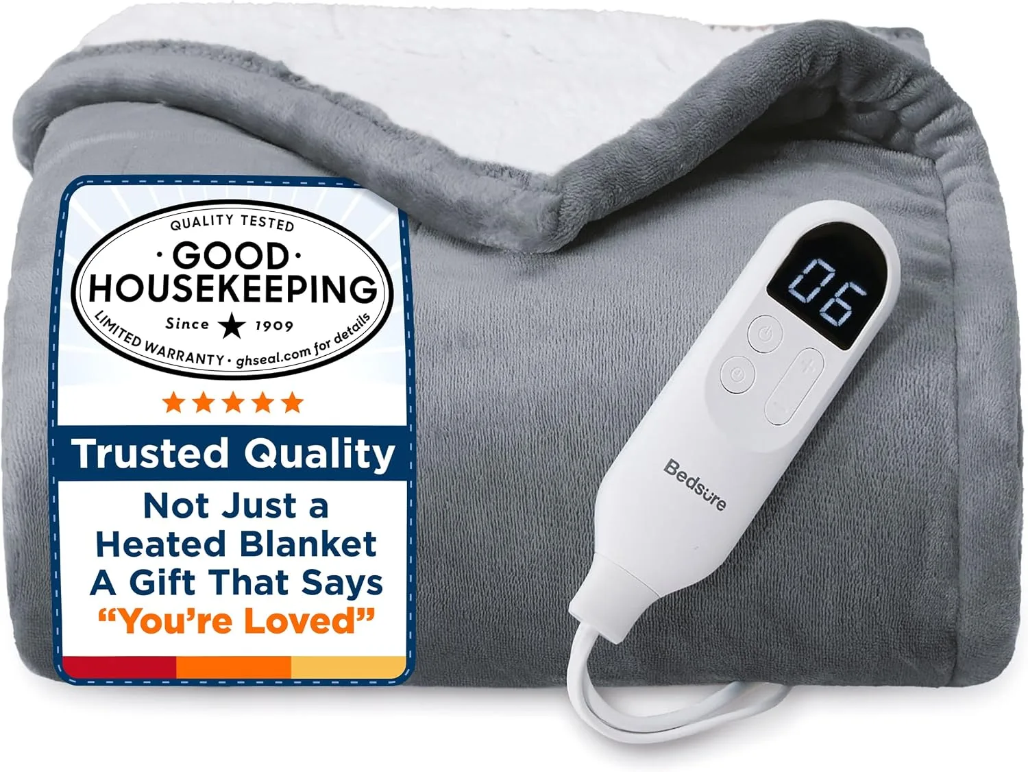 20. Bedsure Heated Throw Blanket