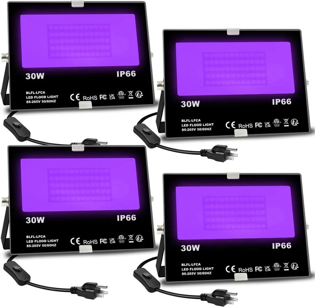 15. Halloween Blacklight Flood Lights Wired Set