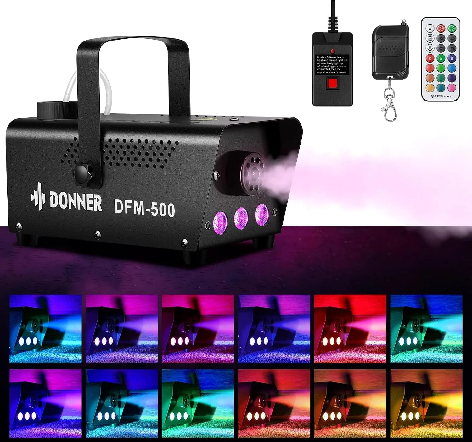 14. 500W Fog Machine with RGB Lights (Donner)