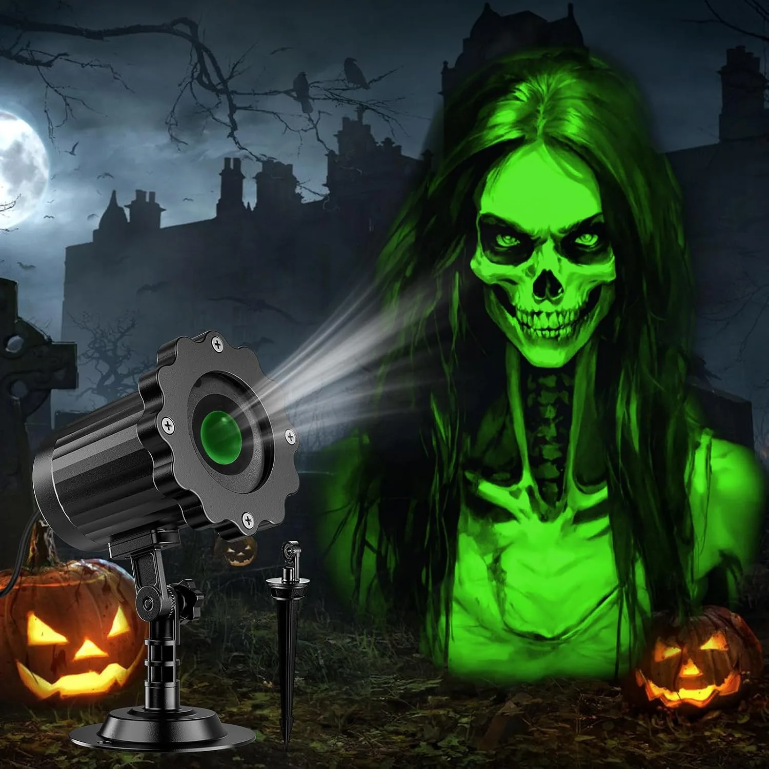 3D Skull & Ghost Window Projector