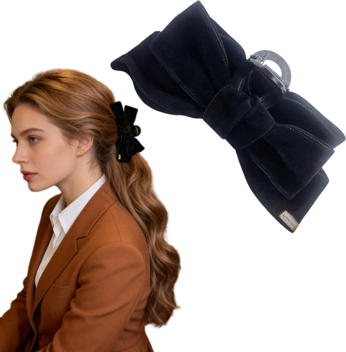 7. Velvet Bow Claw Clips (Black)