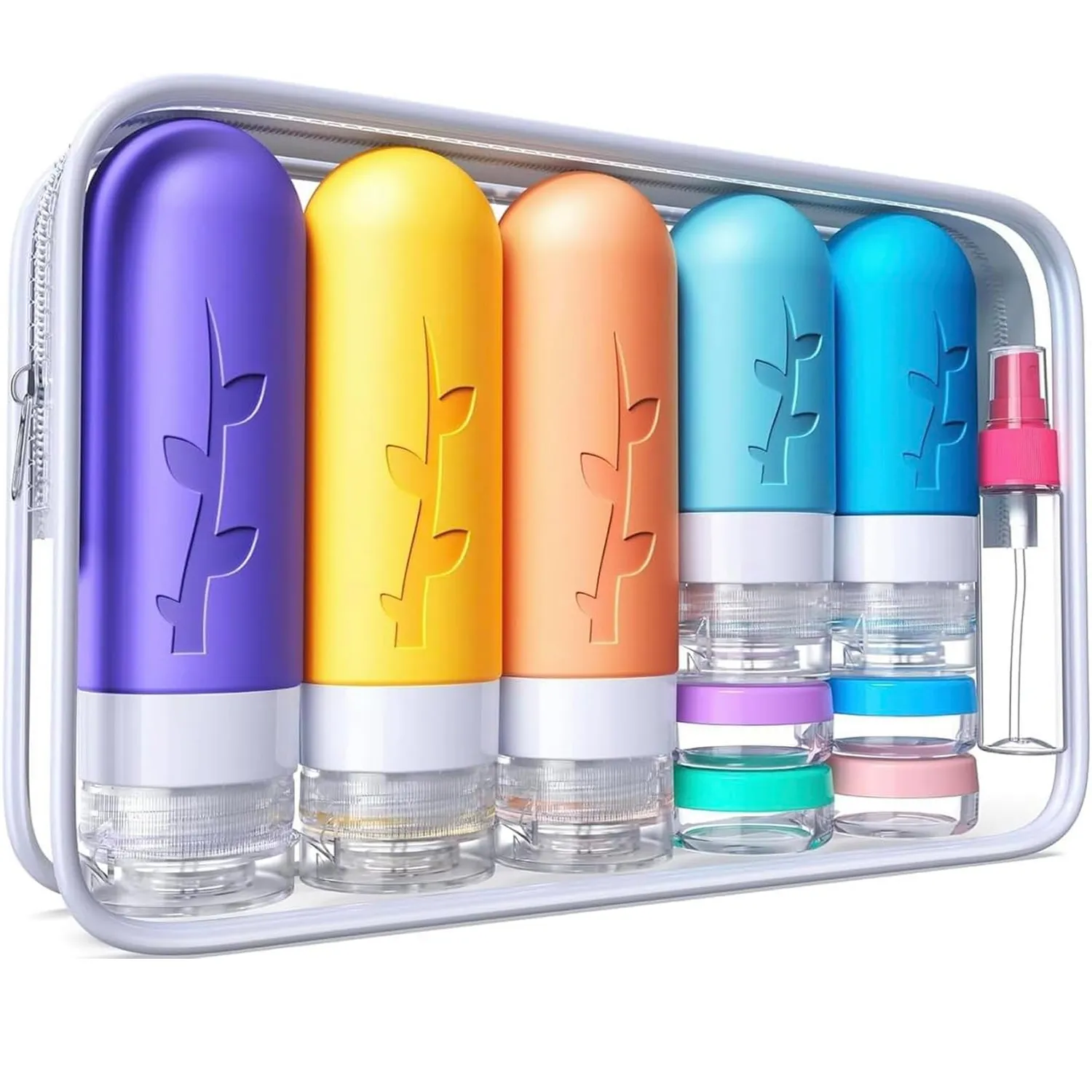 11. Vonpri Reusable Silicone Travel Bottles