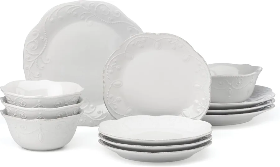 8. Lenox French Perle White Dinnerware Set
