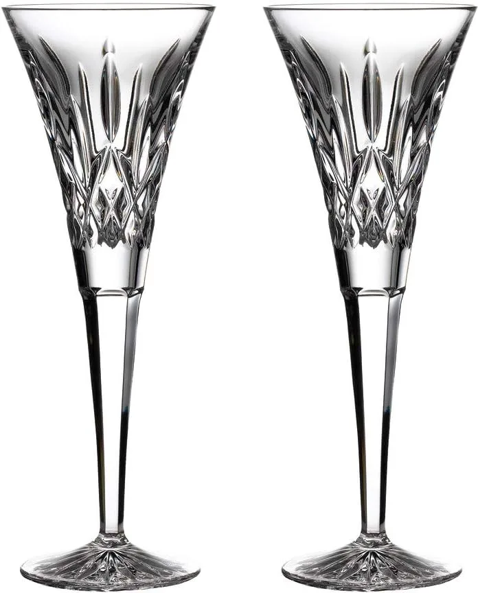 7. Waterford Lismore Toasting Flute Pair