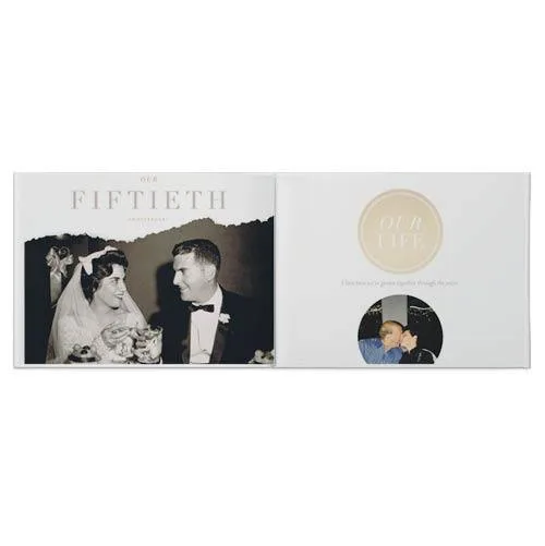 5. Shutterfly Layflat Gold 50th Anniversary Photo Book