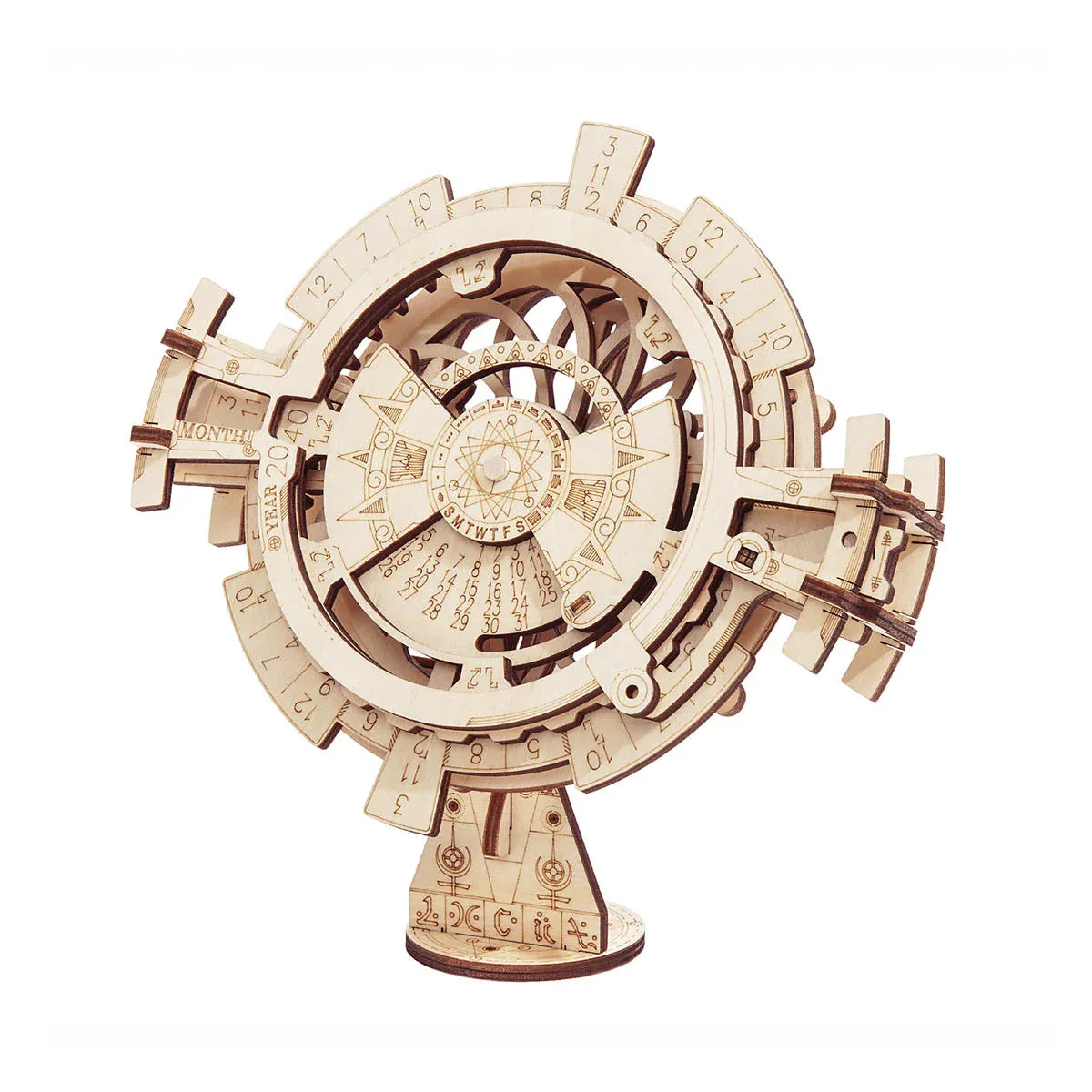 9. ROBOTIME ROKR DIY Wooden Perpetual Calendar Kit
