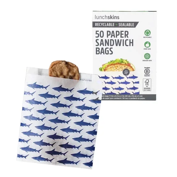 20. Lunchskins Recyclable Paper Sandwich Bags (50-Count)