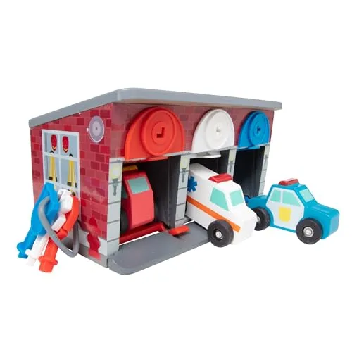 13. Melissa & Doug Wooden Pull-Back Car Set