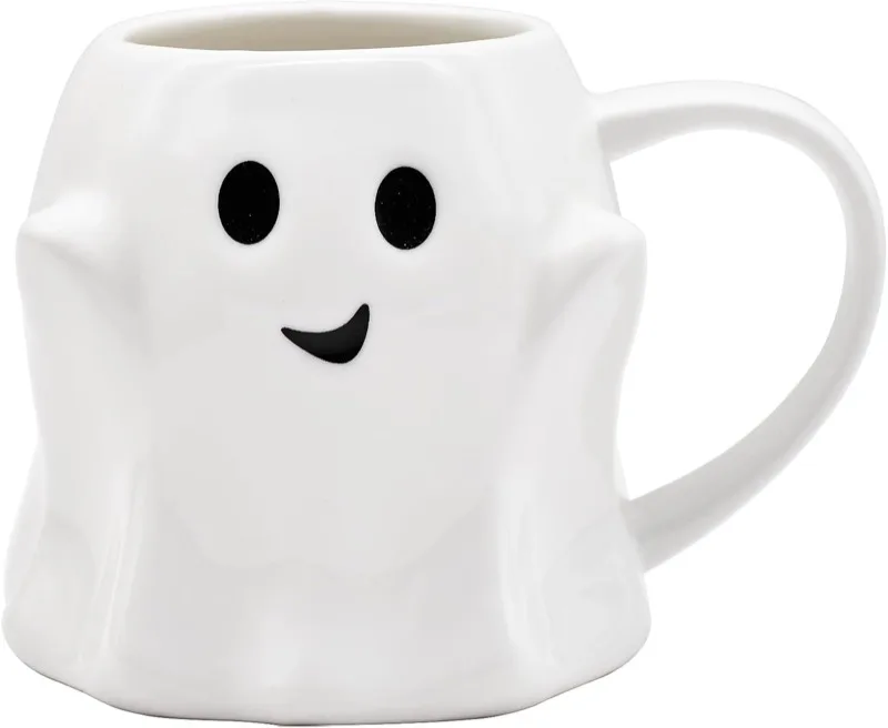 14. Halloween Ghost Ceramic Mug (14 oz)