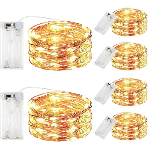 13. LED Fairy String Lights (Warm White Copper Wire)
