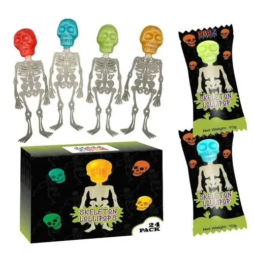 18. Skeleton Lollipops (24-Pack, Individually Wrapped)