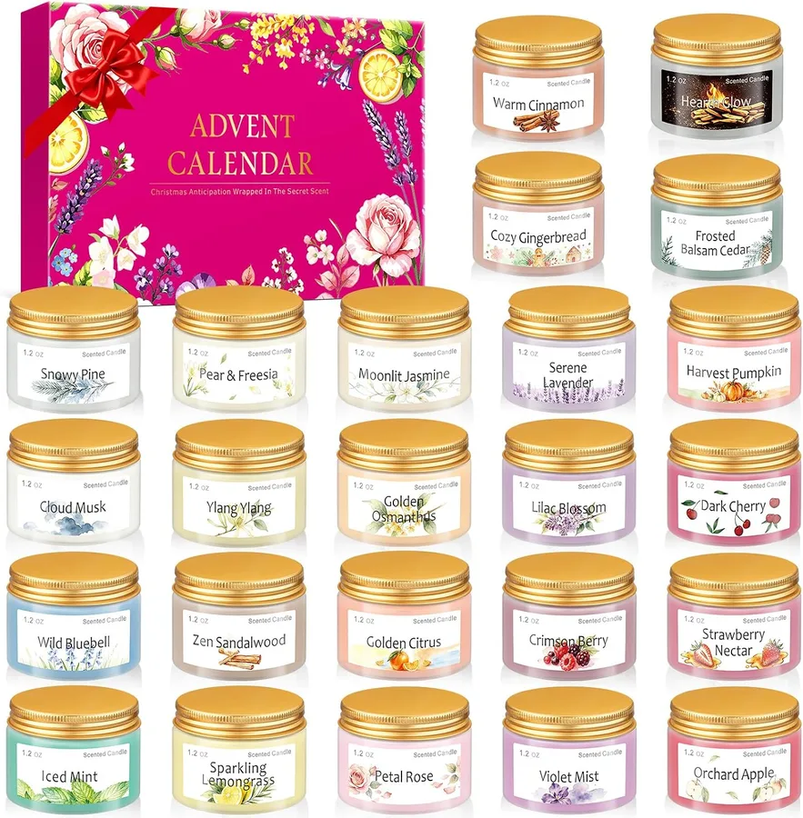 5. 24-Day Aromatherapy Candle Advent Gift Set