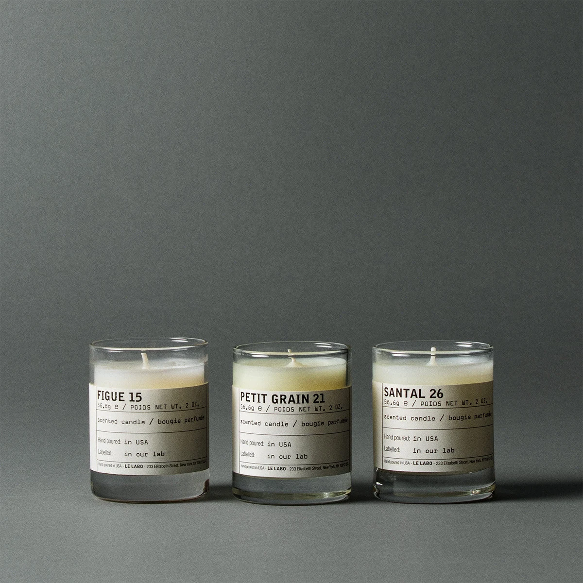 10. Le Labo Candle Discovery Set (3 x 2 oz Glass Votive Candles)