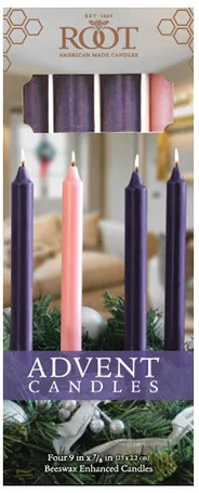 16. Root Candles Beeswax-Blend Advent Taper Set