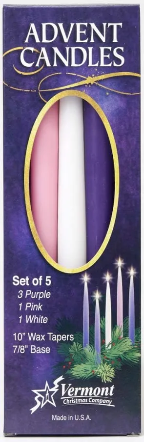14. Vermont Christmas Company Advent Taper Candles (Set of 5)