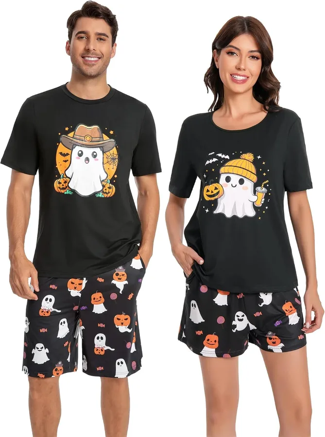 14. Leevuyu Matching Halloween Pajamas for Couples
