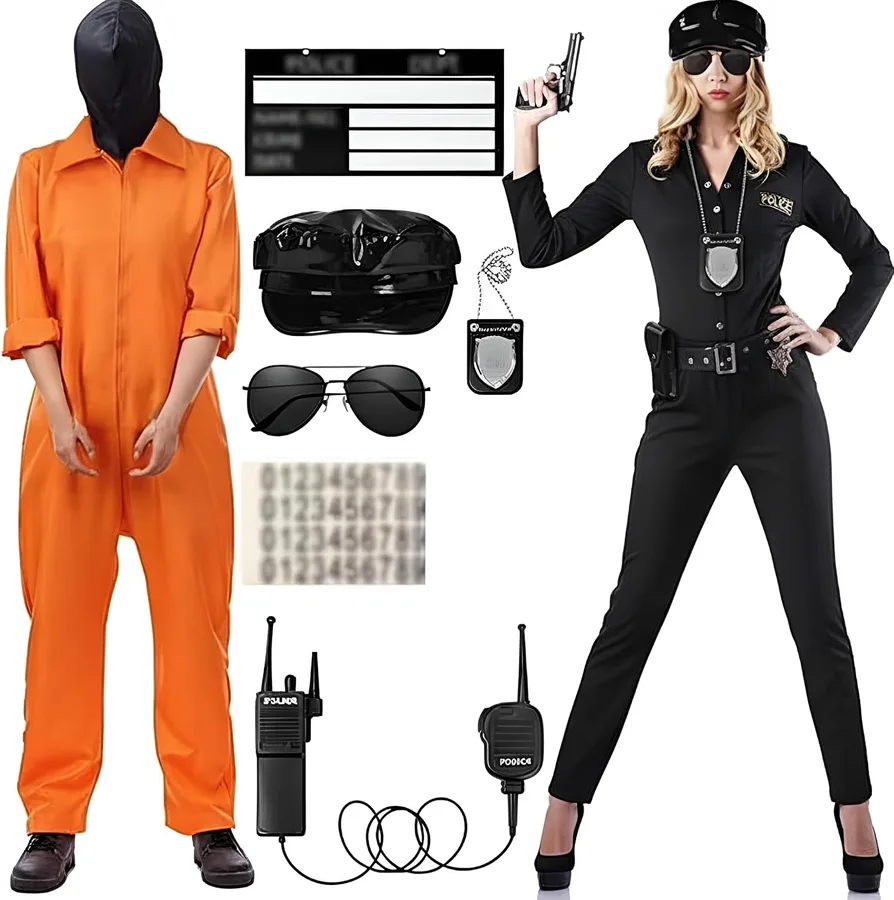 17. Mepase Prisoner and Police Couples Costume Set
