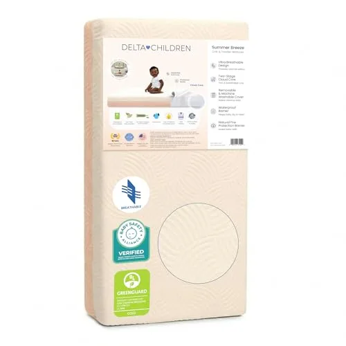 11. Delta Children SmartBreathe Mattress (Breathable Baby Crib & Toddler Mattress with Cloud Core)
