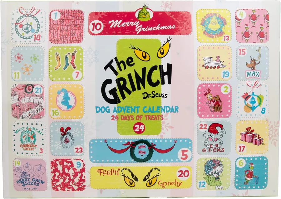 7. Dr. Seuss Grinch Whoville Feast Dog Advent Calendar