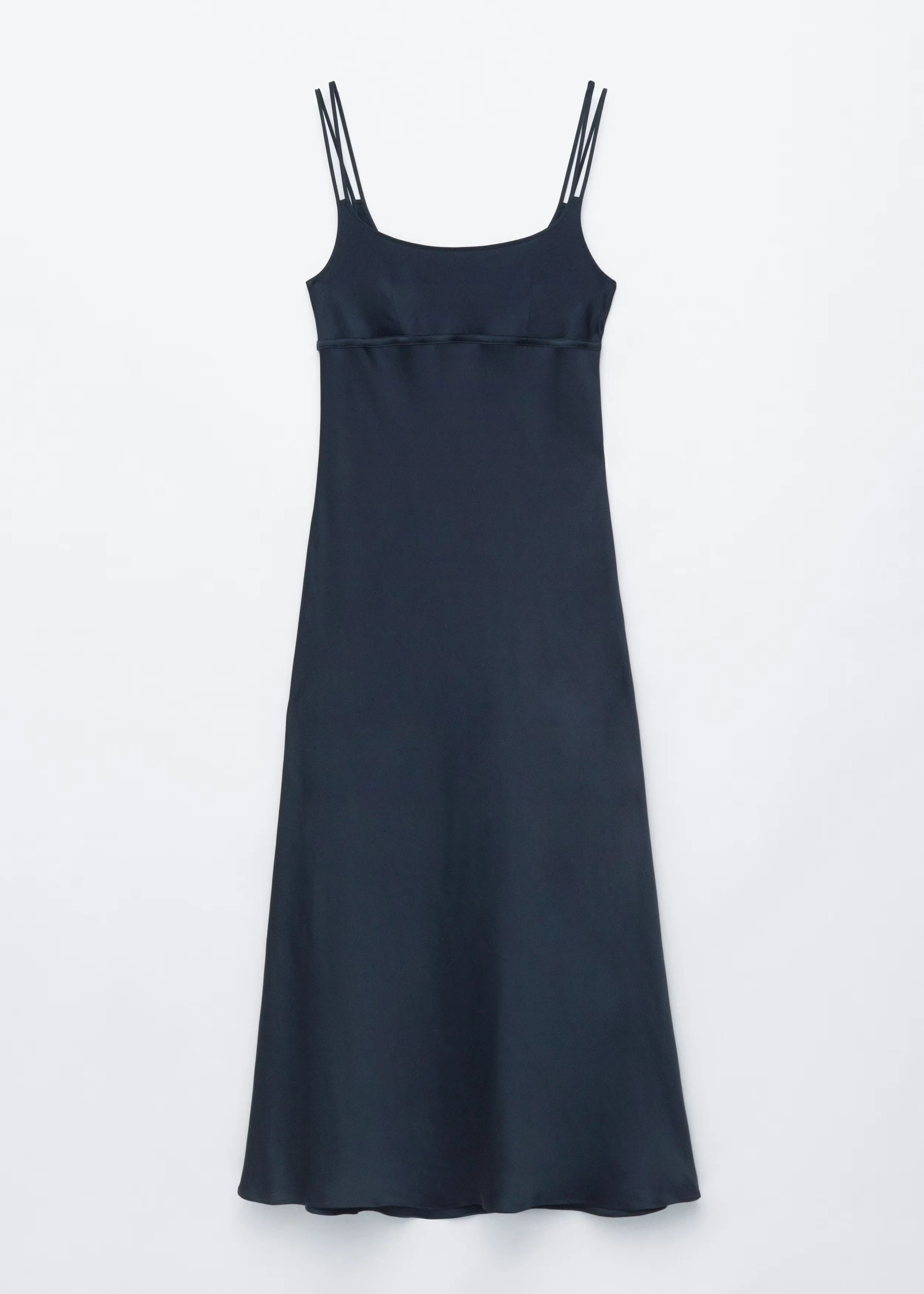 3. Double Strap Midi Slip Dress (Dark Blue)