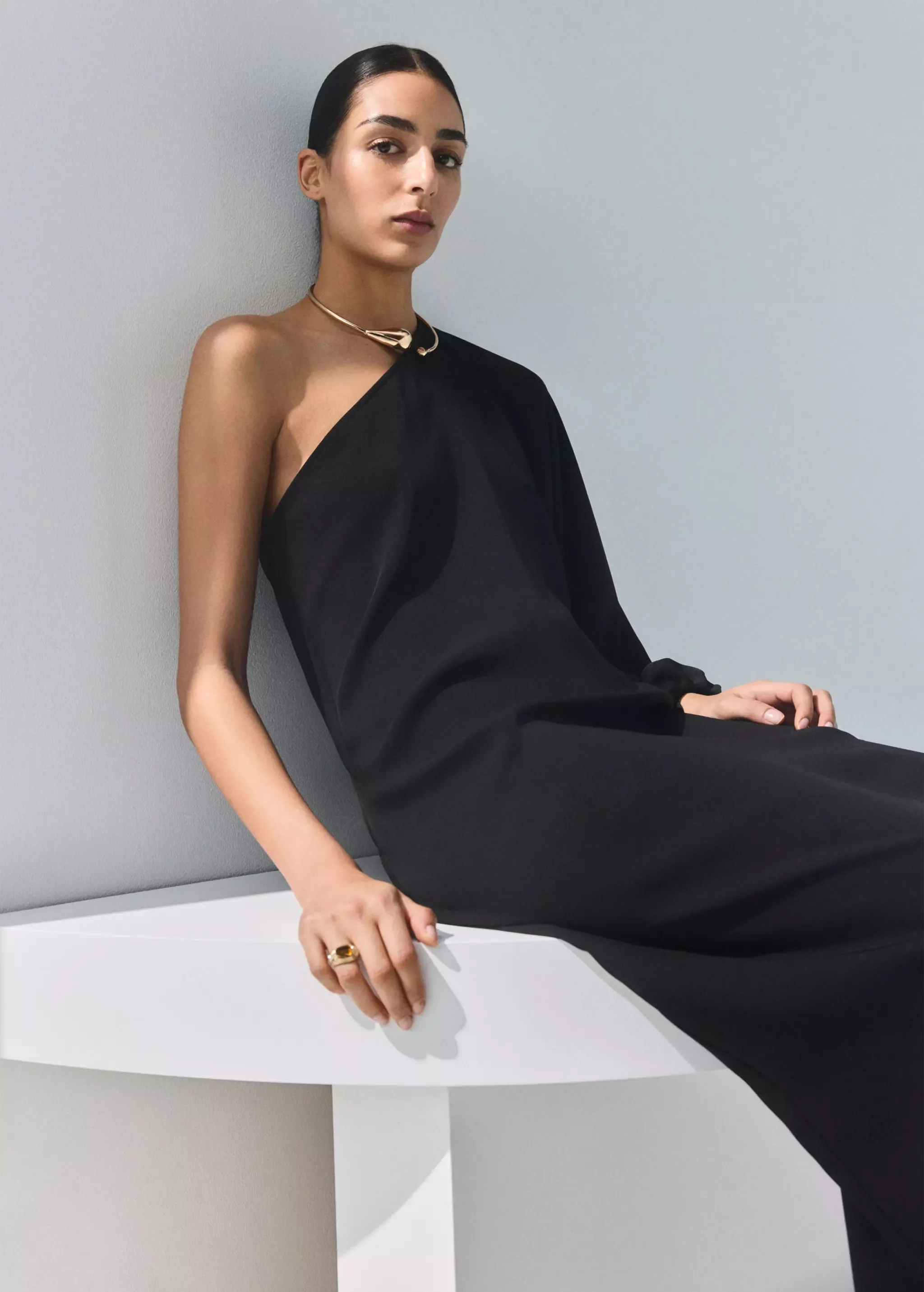 15. Mango Structured Puff-Sleeve Mini Dress