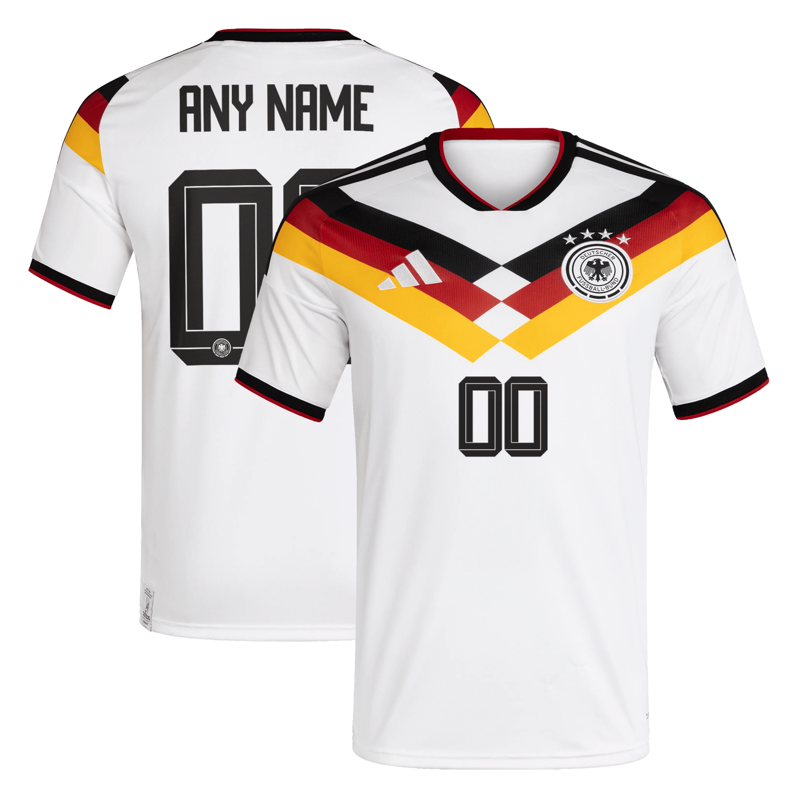 5. Fanatics Germany adidas 2026 Home Custom Jersey (Any Name & Number)