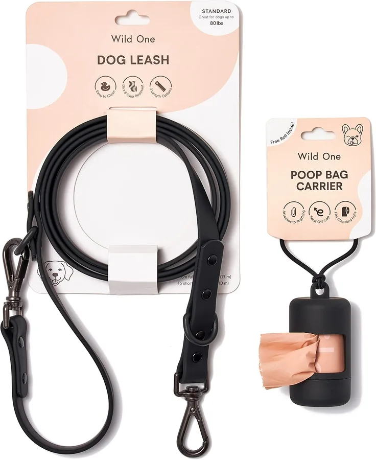 10. Wild One Leash + Poop Bag Carrier Set (Wild One)