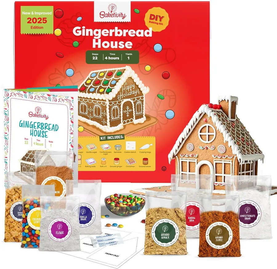 4. Baketivity Holiday Gingerbread House Baking Kit