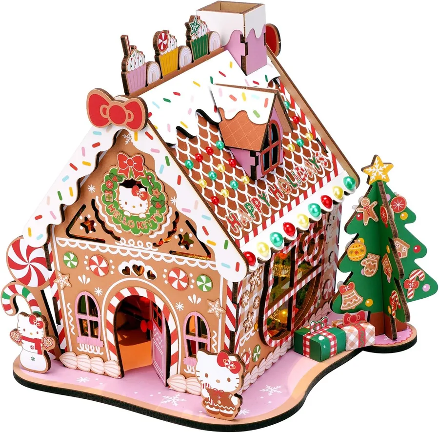 15. Hands Craft Hello Kitty Gingerbread House Kit (Wooden 3D Puzzle)