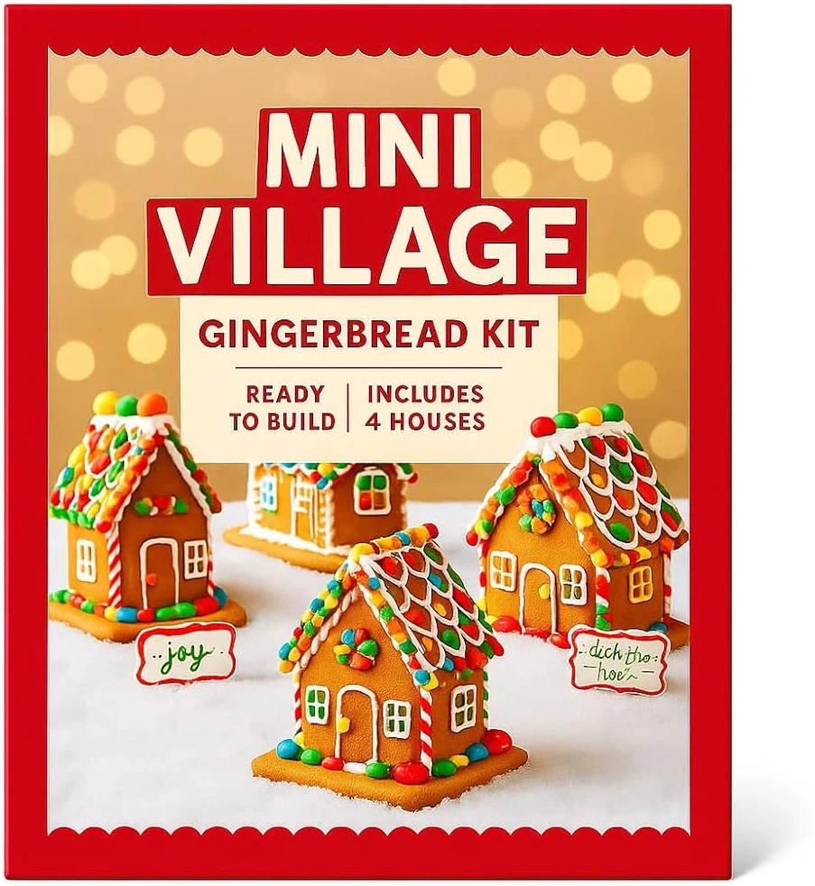 Mini Village Gingerbread House Kit – 4 Mini