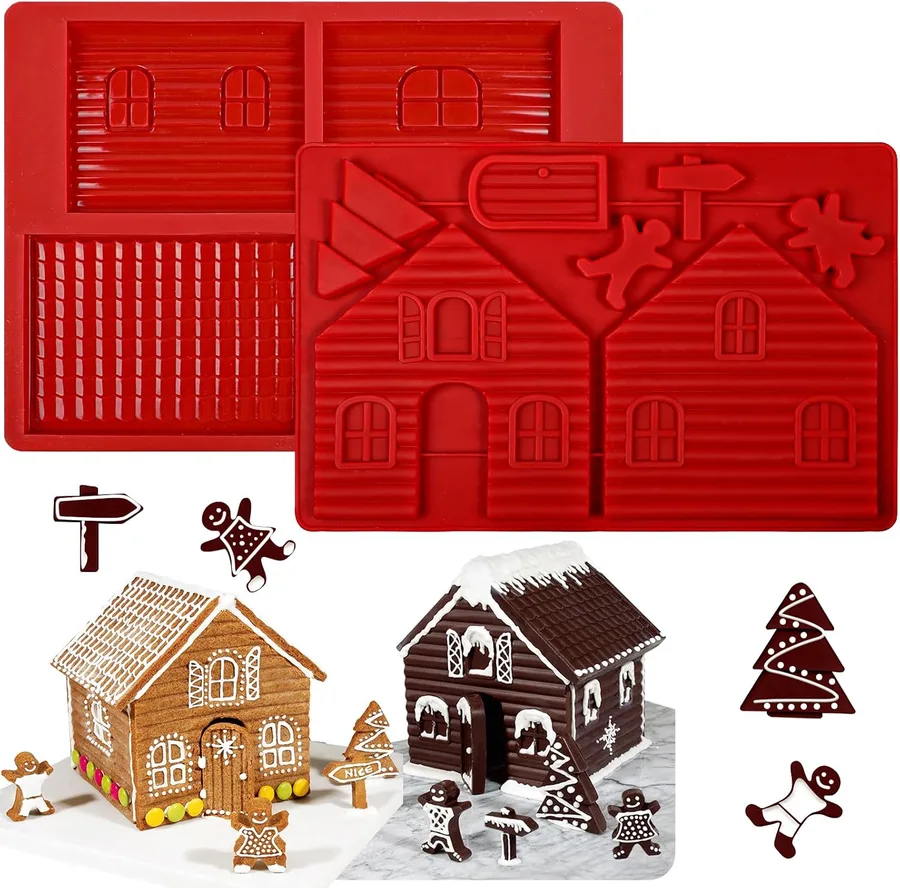 20. Webake Silicone Gingerbread House Mold Tray (2-Pack)