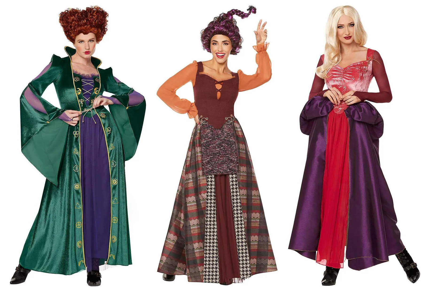 7. Sanderson Sisters Trio Costumes (Hocus Pocus, Officially Licensed)