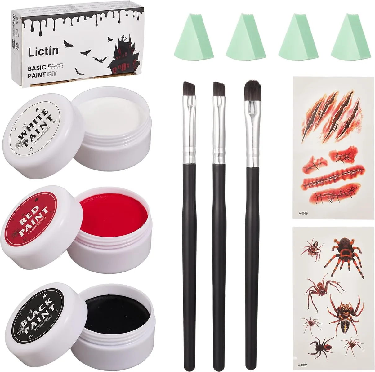 25. Lictin 12-Piece SFX Zombie Face Paint Starter Kit