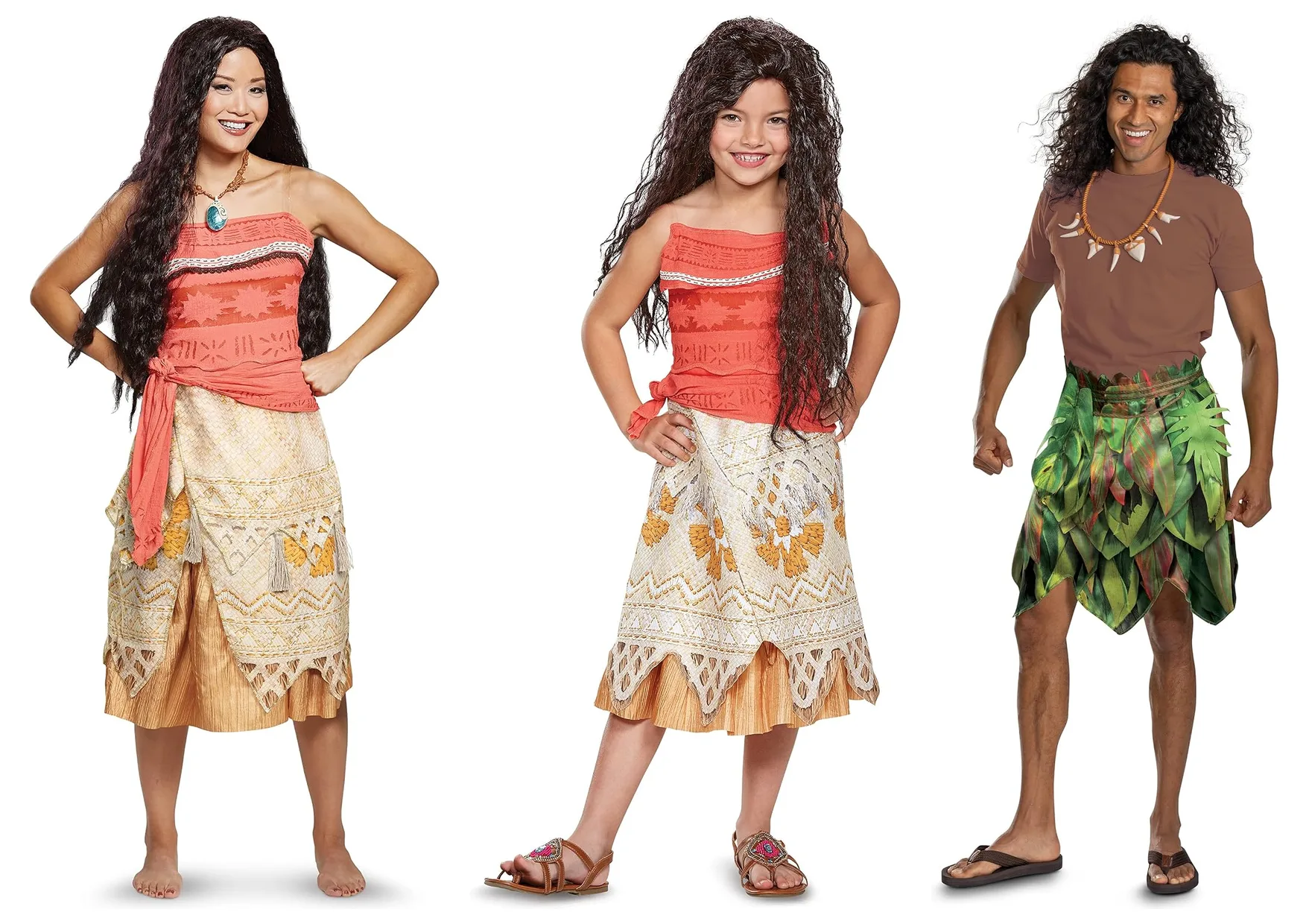 12. Moana & Maui Family Costumes (Disguise Adult, Girls & Maui Kit)