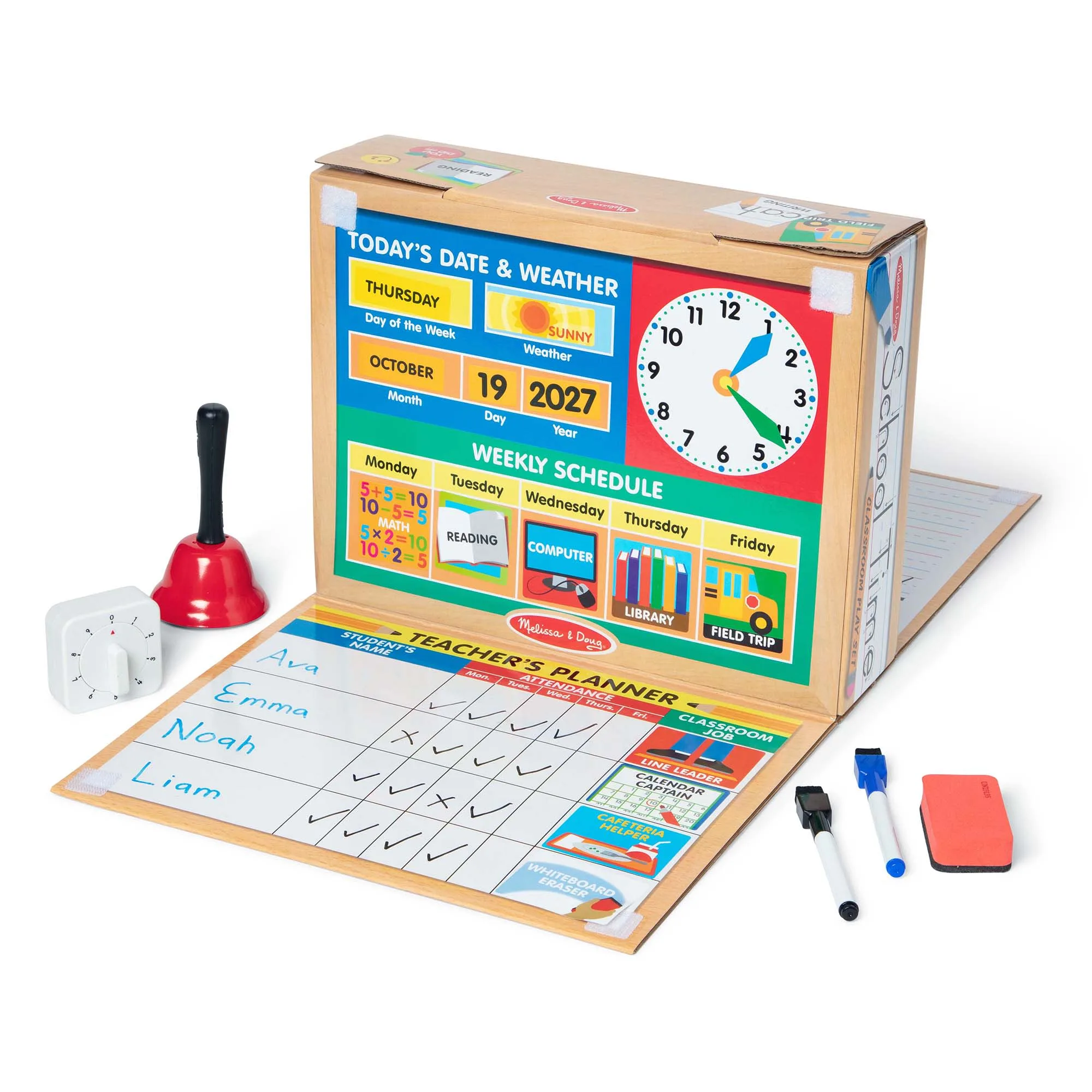 19. Melissa & Doug School Time! Classroom Play Set